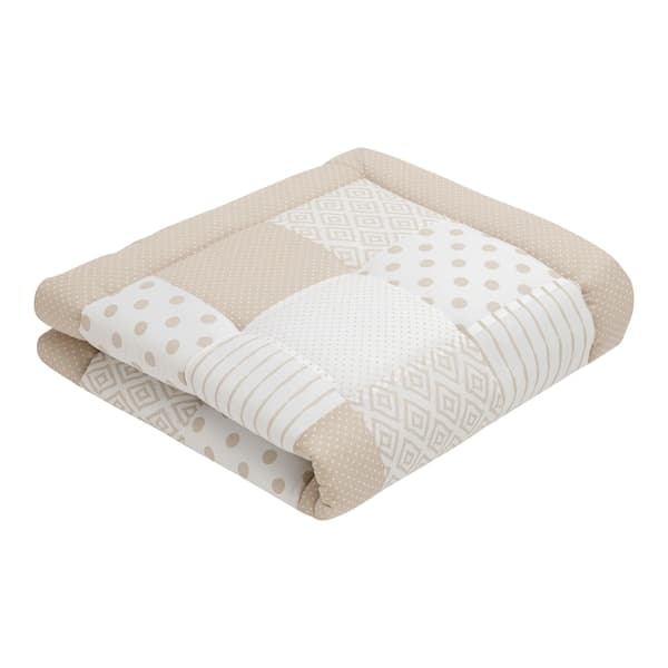 emma & noah - Krabbeldecke Patchwork 140x140 cm - Essential Beige