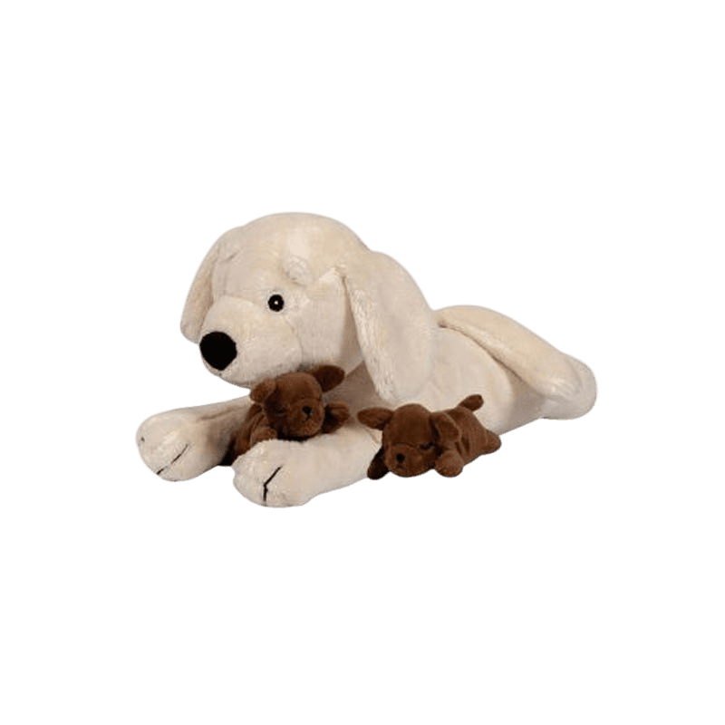 Plüschhund mit zwei Welpen